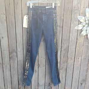 Stylish Blue Jeans with Side Stripes